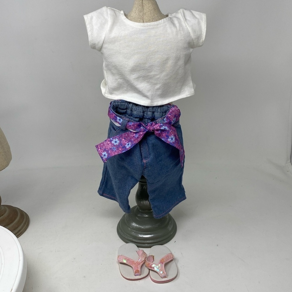 American Girl Summer outfit shirt jeans sandals